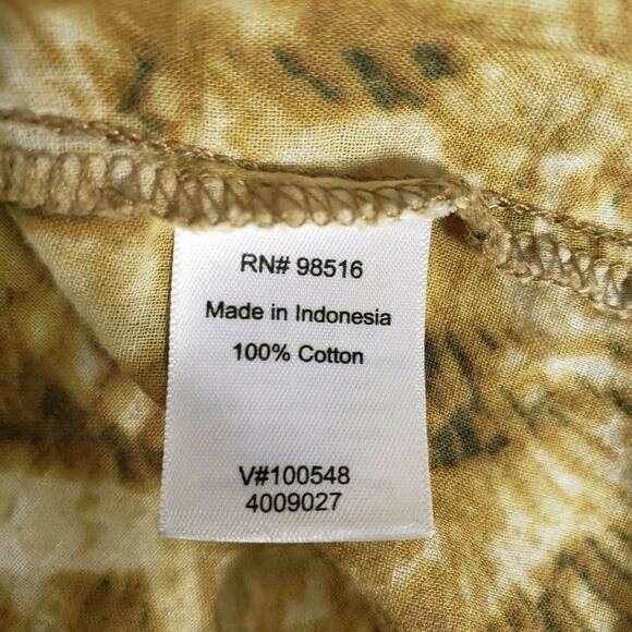 Coldwater Creek Womens Tank Top Size Small 6-8 Tan Olive Green Abstract Print - Picture 7 of 8